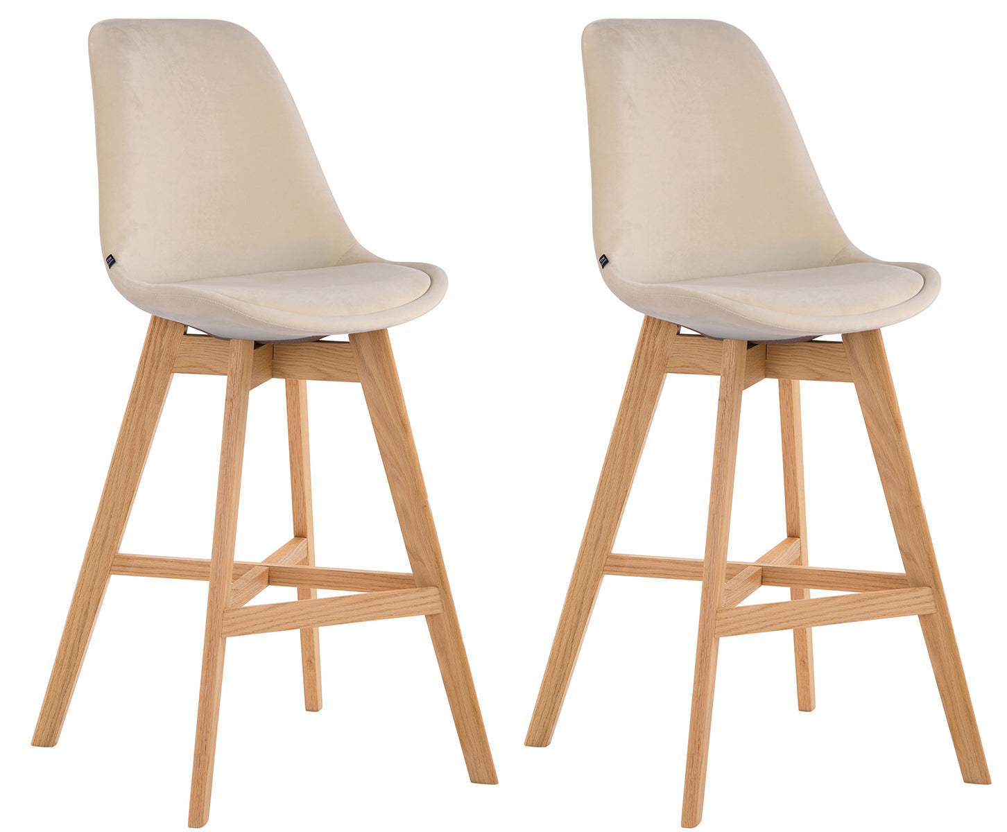 Set of 2 Cannes velvet bar stools