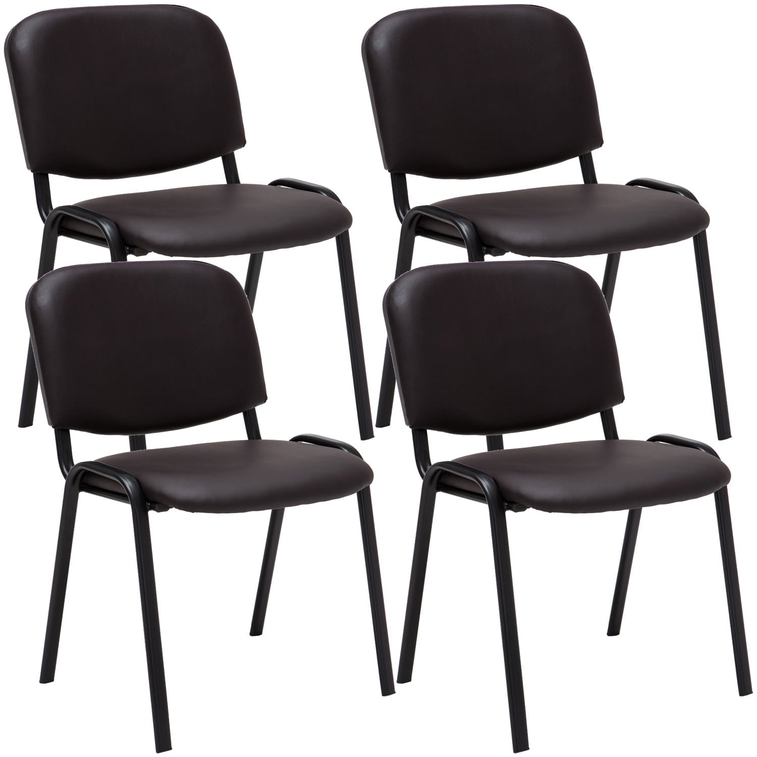 Set of 4 visitor chairs Ken faux leather