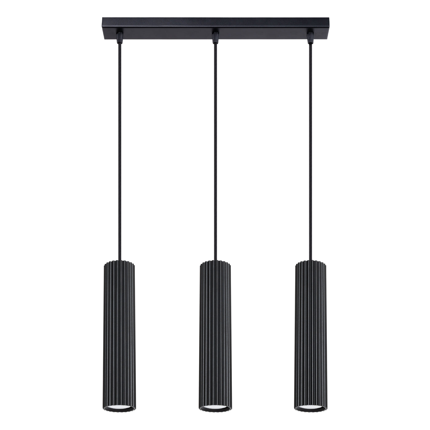 Karbon Pendelleuchte Schwarz 3-flammig Aluminium GU10 Hängeleuchte Modern