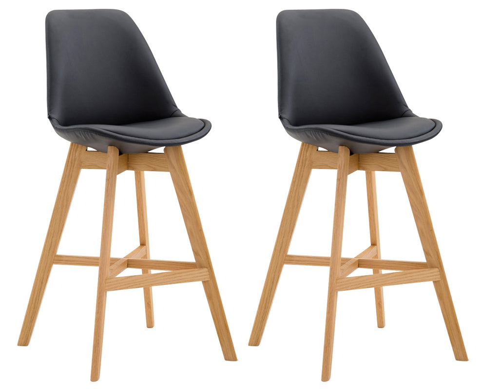 Set of 2 bar stools Cannes faux leather