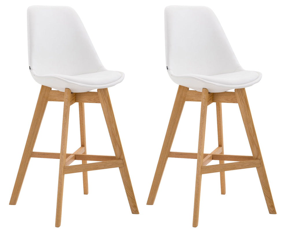 Set of 2 bar stools Cannes faux leather