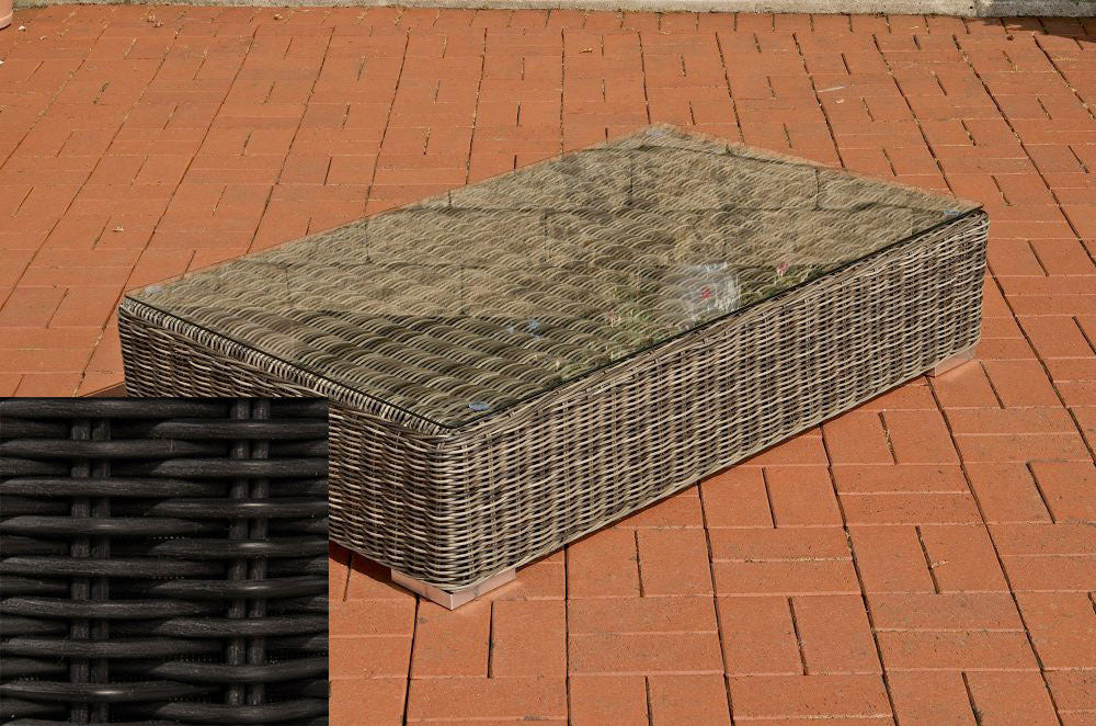 Ariano lounge table 100 x 50 cm round rattan