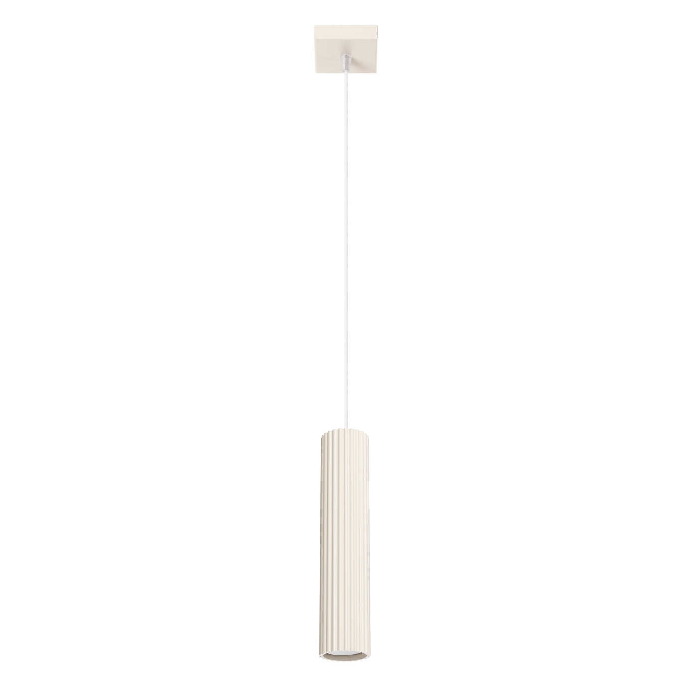 Pendelleuchte Karbon 1 Beige Aluminium Zylinder Design