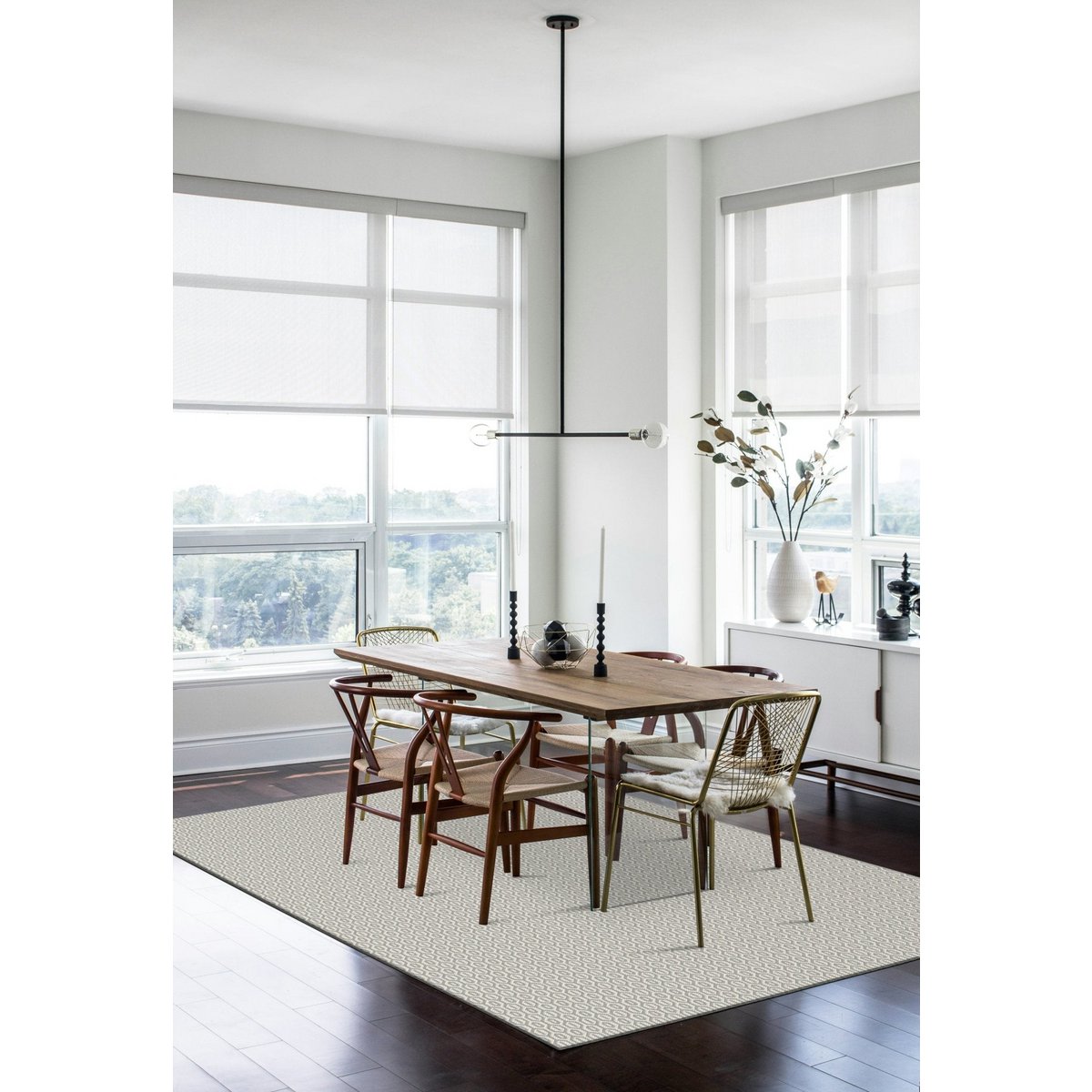 Gewebter Flachteppich Innenraum außen zeitgenössisches Design Marbella