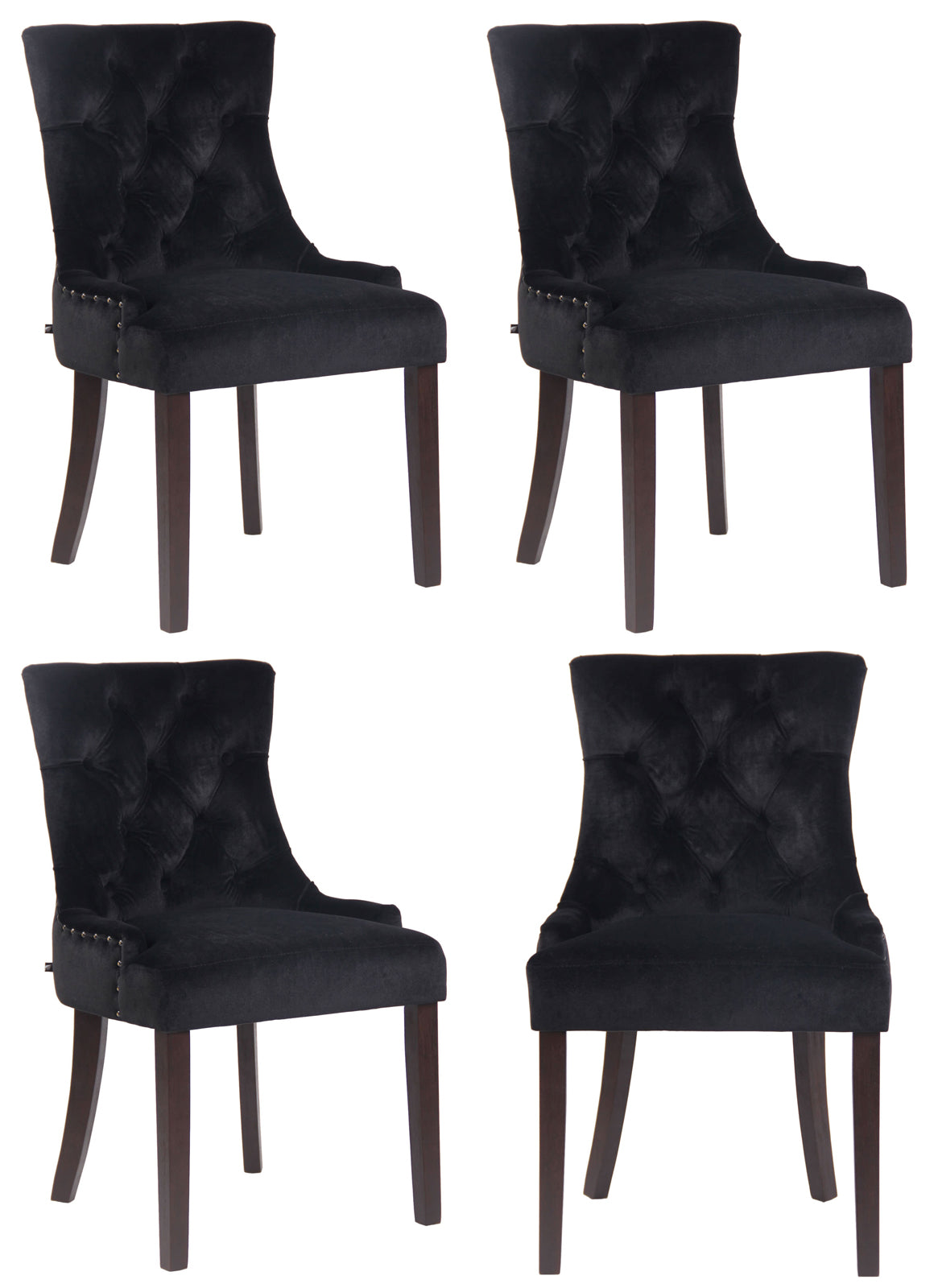 Set of 4 dining chairs Aberdeen velvet