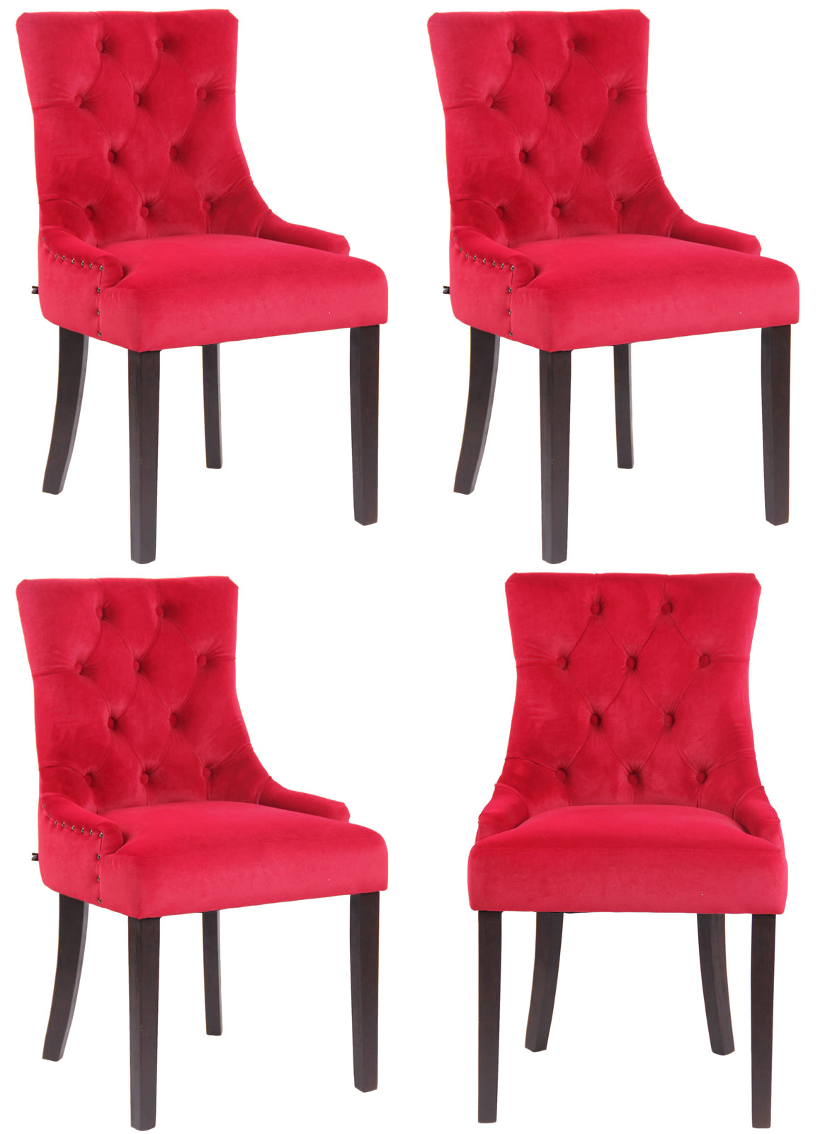 Set of 4 dining chairs Aberdeen velvet