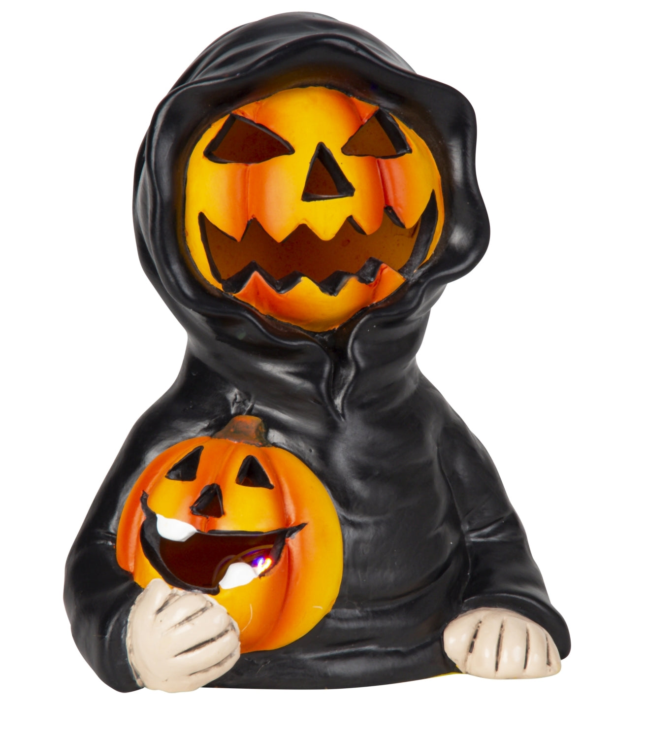Keramik Halloweenfigur Pumpkin Shadow mit LED Licht