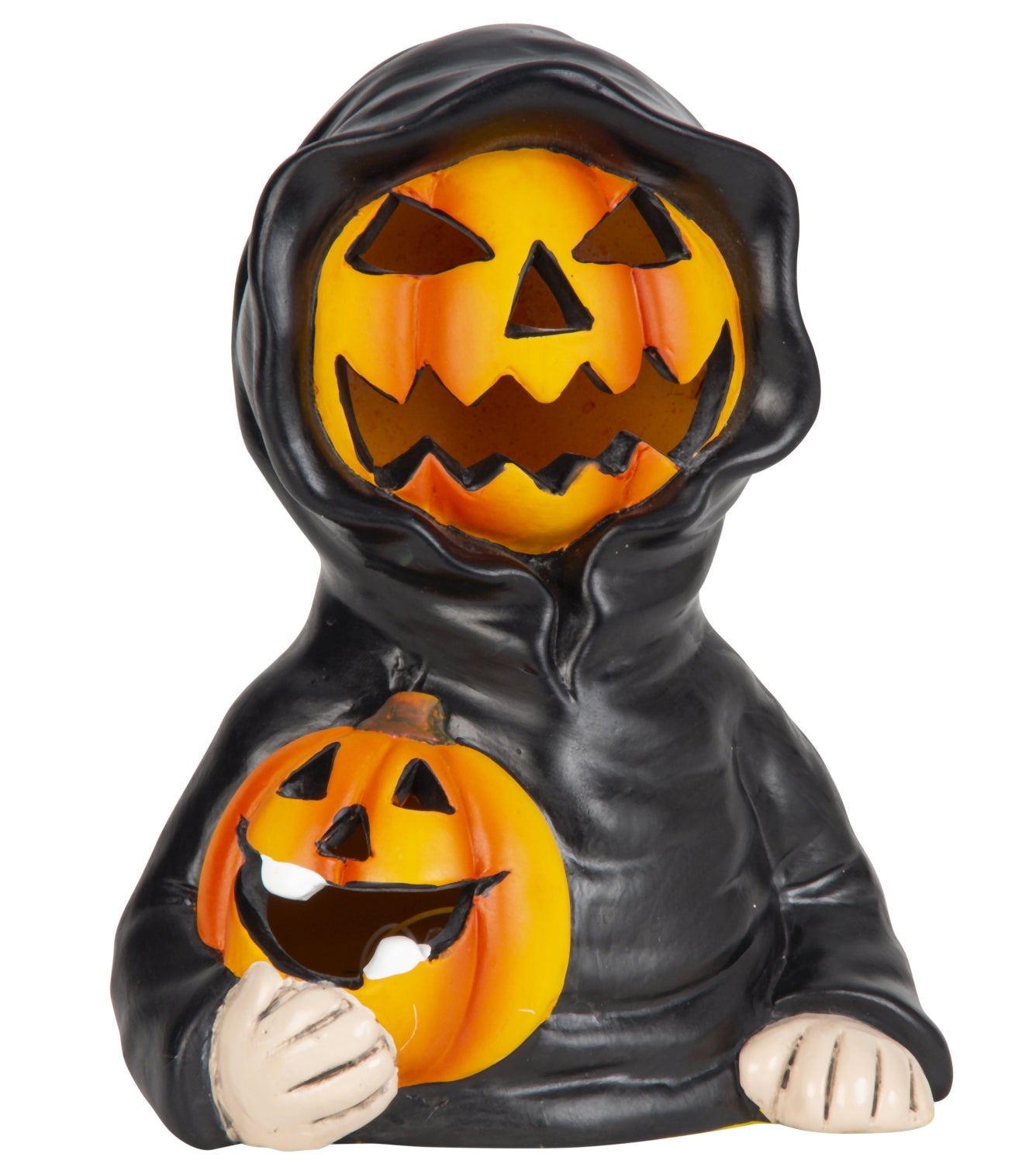Keramik Halloweenfigur Pumpkin Shadow mit LED Licht