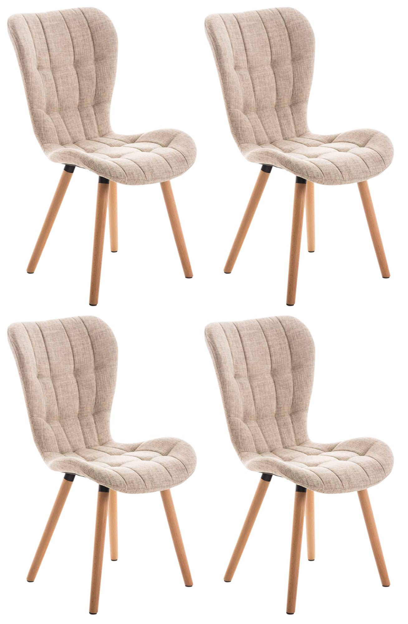 Set van 4 eetkamerstoelen Elda stof