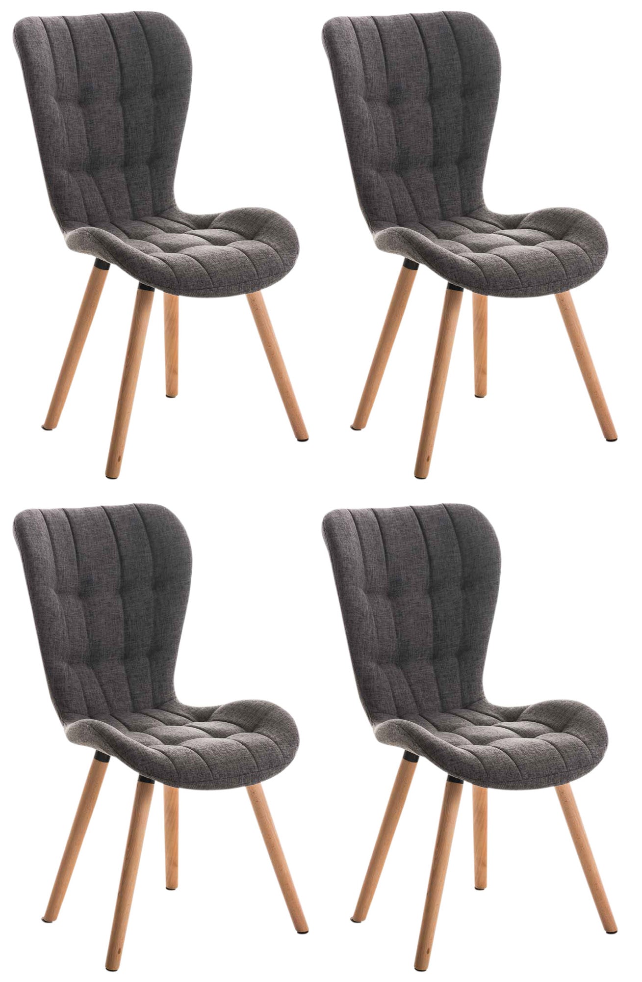 Set van 4 eetkamerstoelen Elda stof