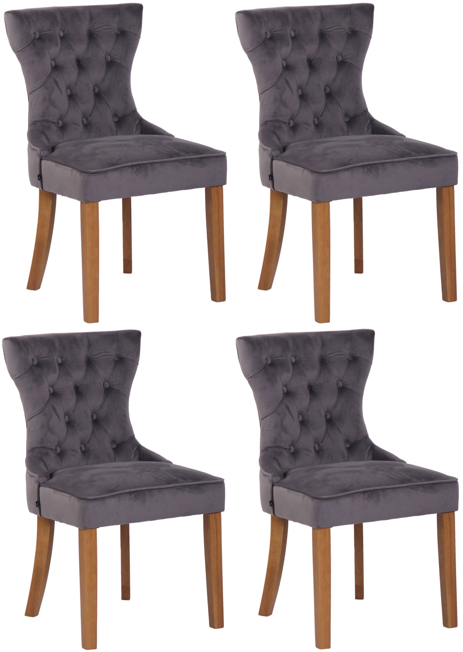 Set van 4 eetkamerstoelen Franca fluweel