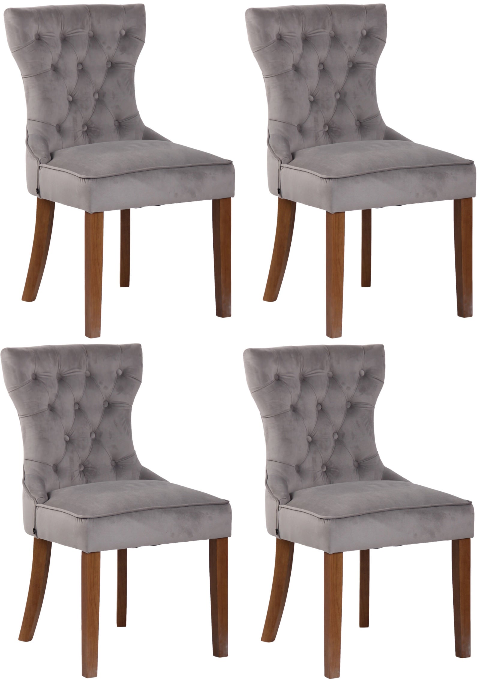 Set van 4 eetkamerstoelen Franca fluweel