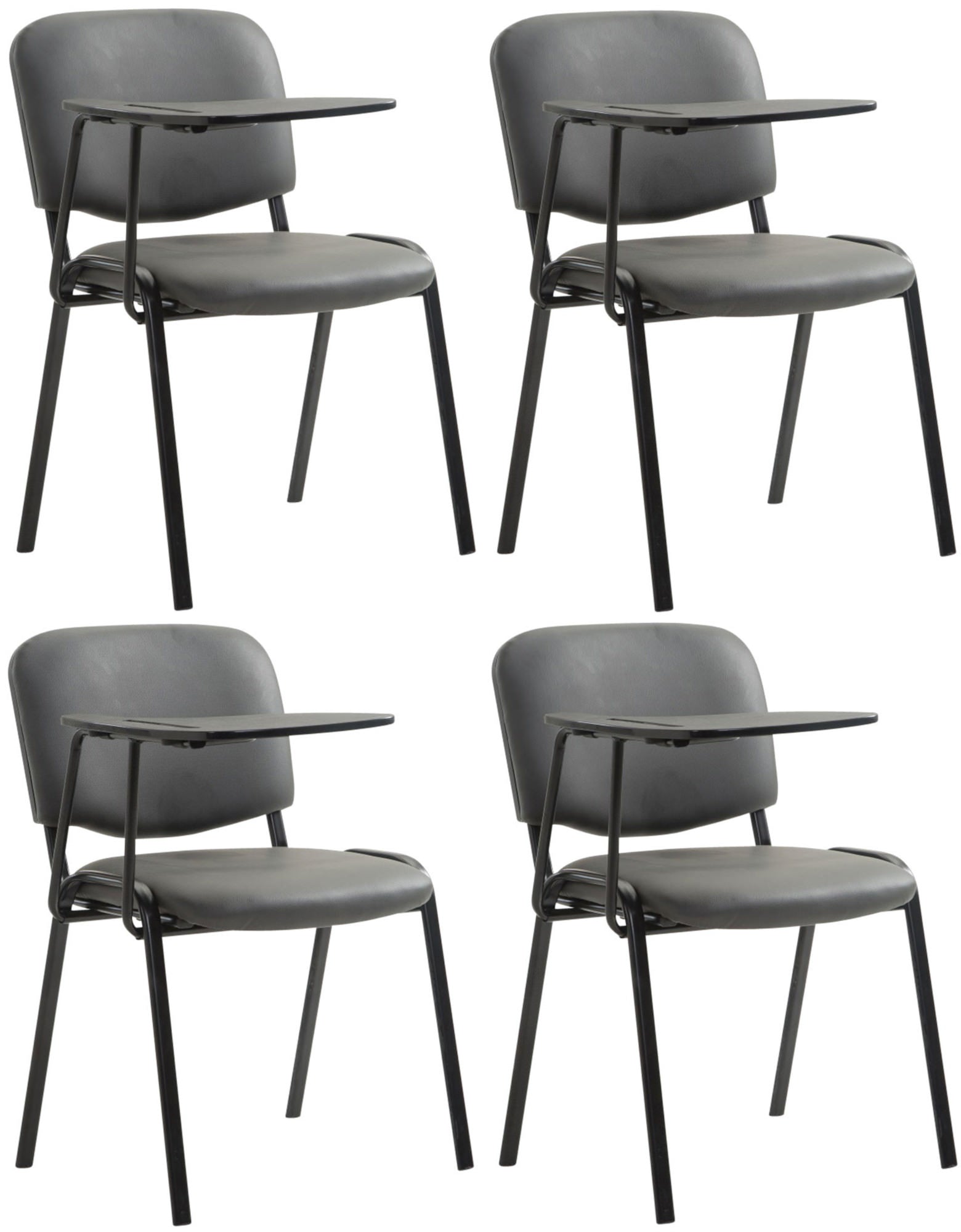 Set van 4 Ken stoelen met opklapbare tafel van imitatieleer