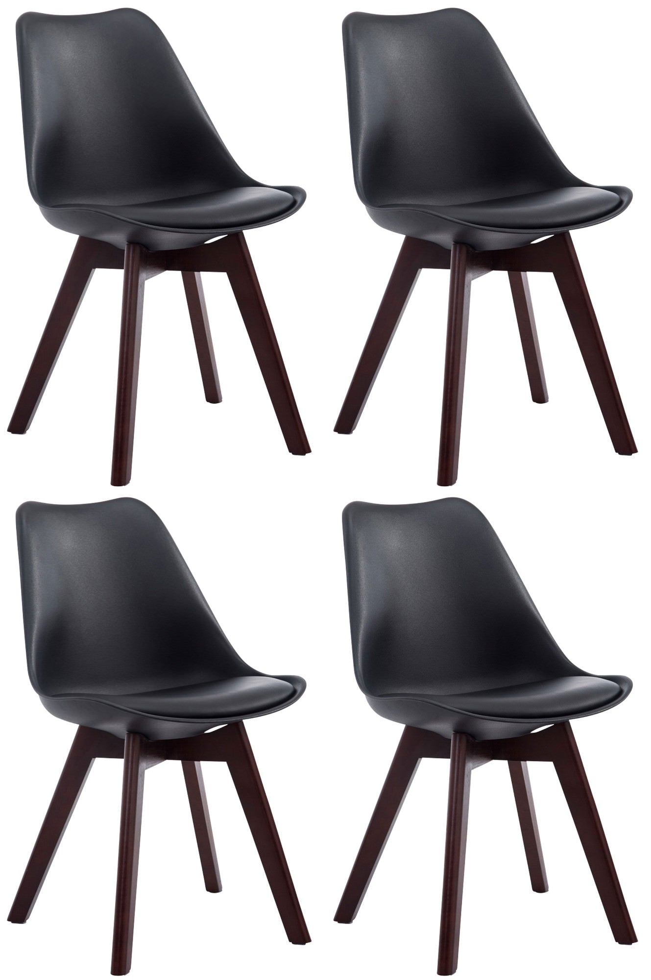 Set of 4 visitor chairs Borneo artificial leather