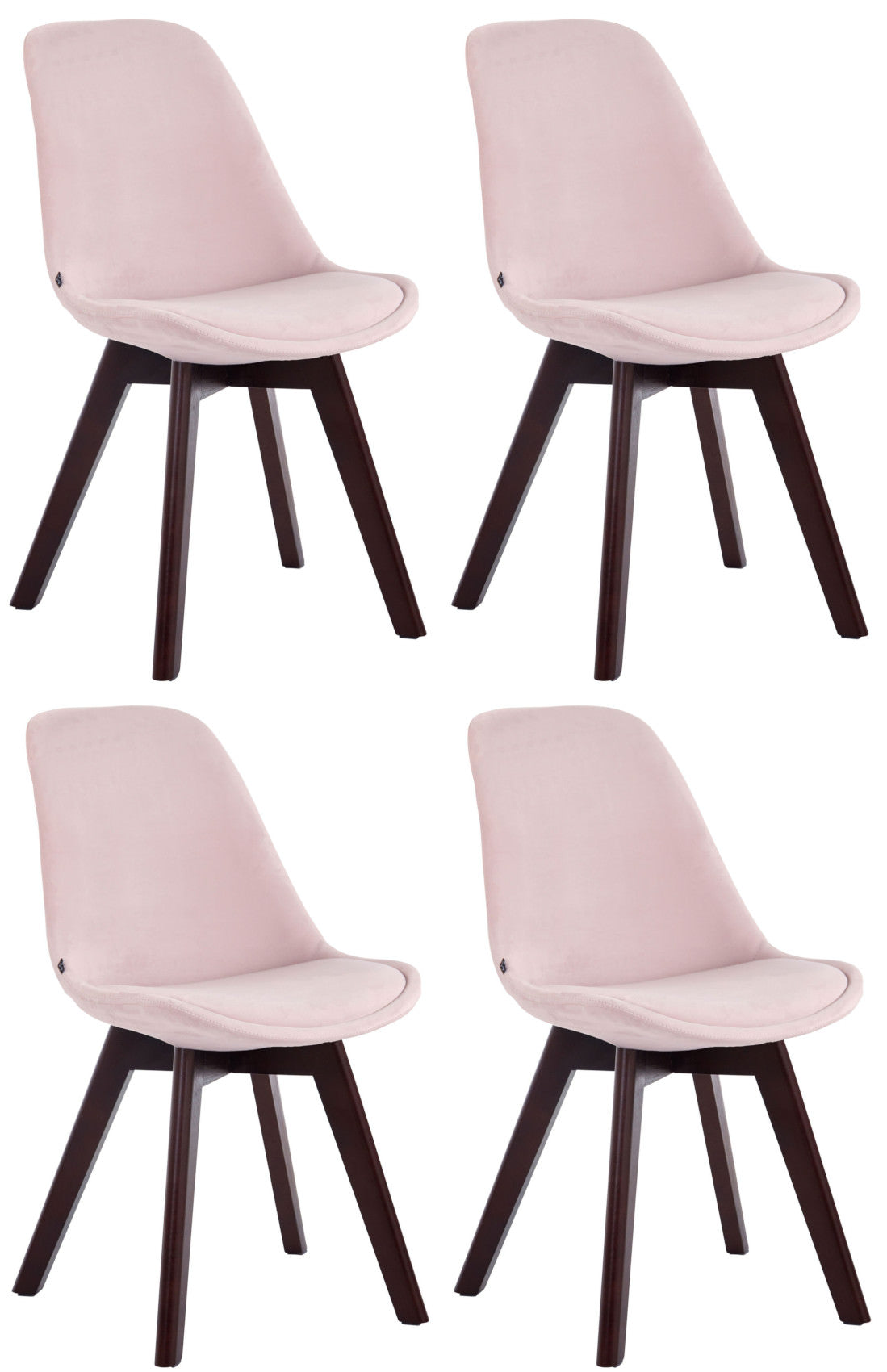 Set van 4 bezoekersstoelen Borneo fluweel