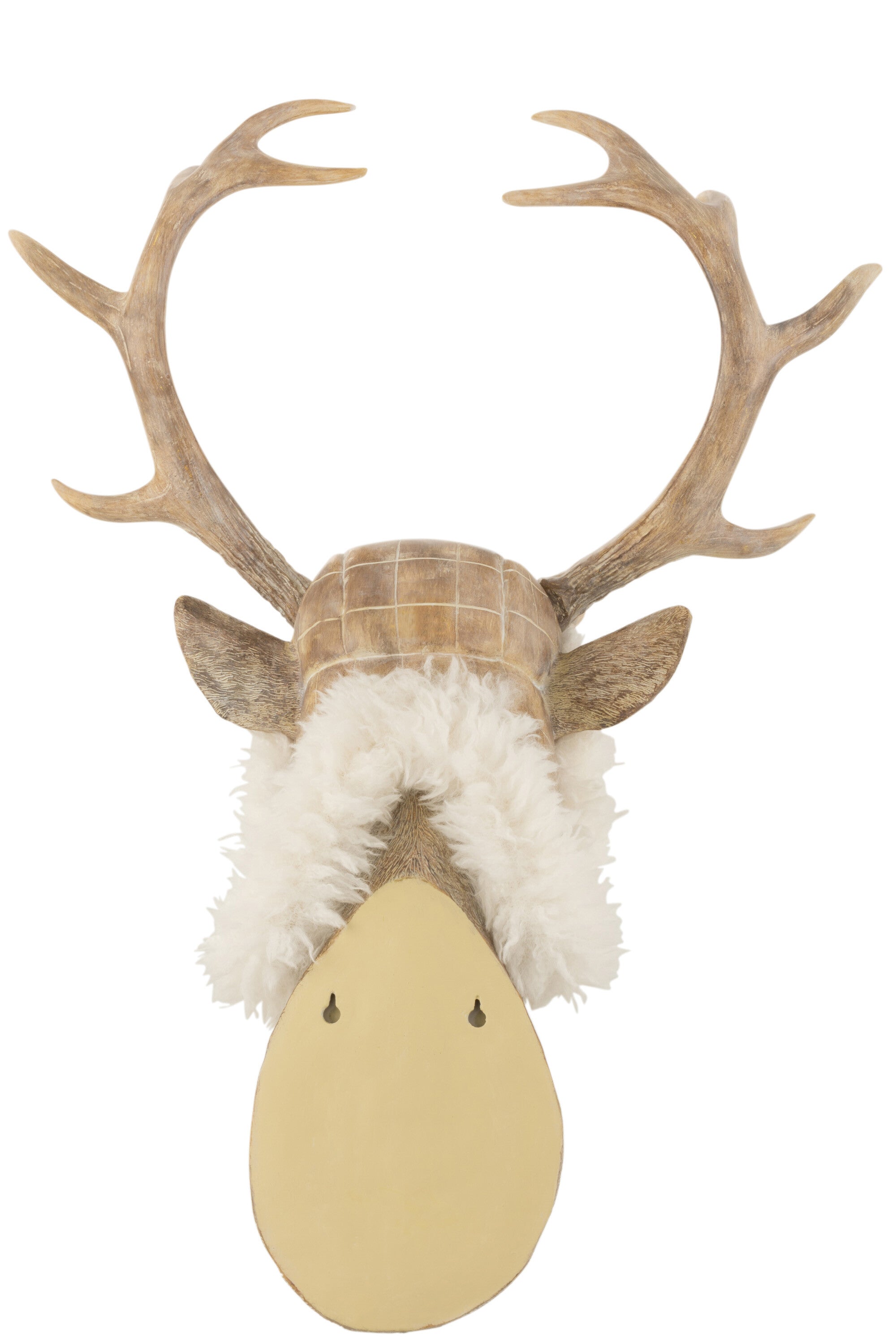 Hirschkopf Wanddeko Benno mit Kunstfell Rustikal