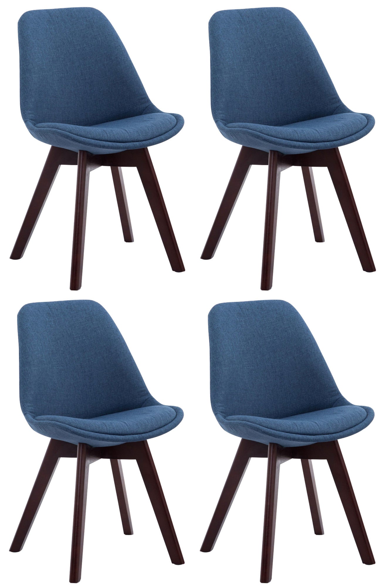 Set of 4 visitor chairs Borneo V2 fabric