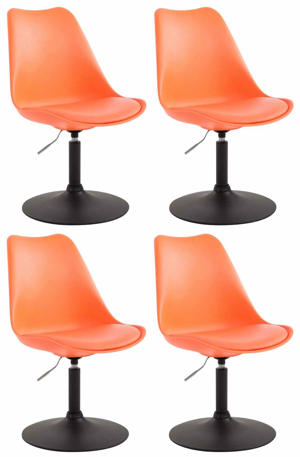 Set van 4 Maverick kunststof eetkamerstoelen