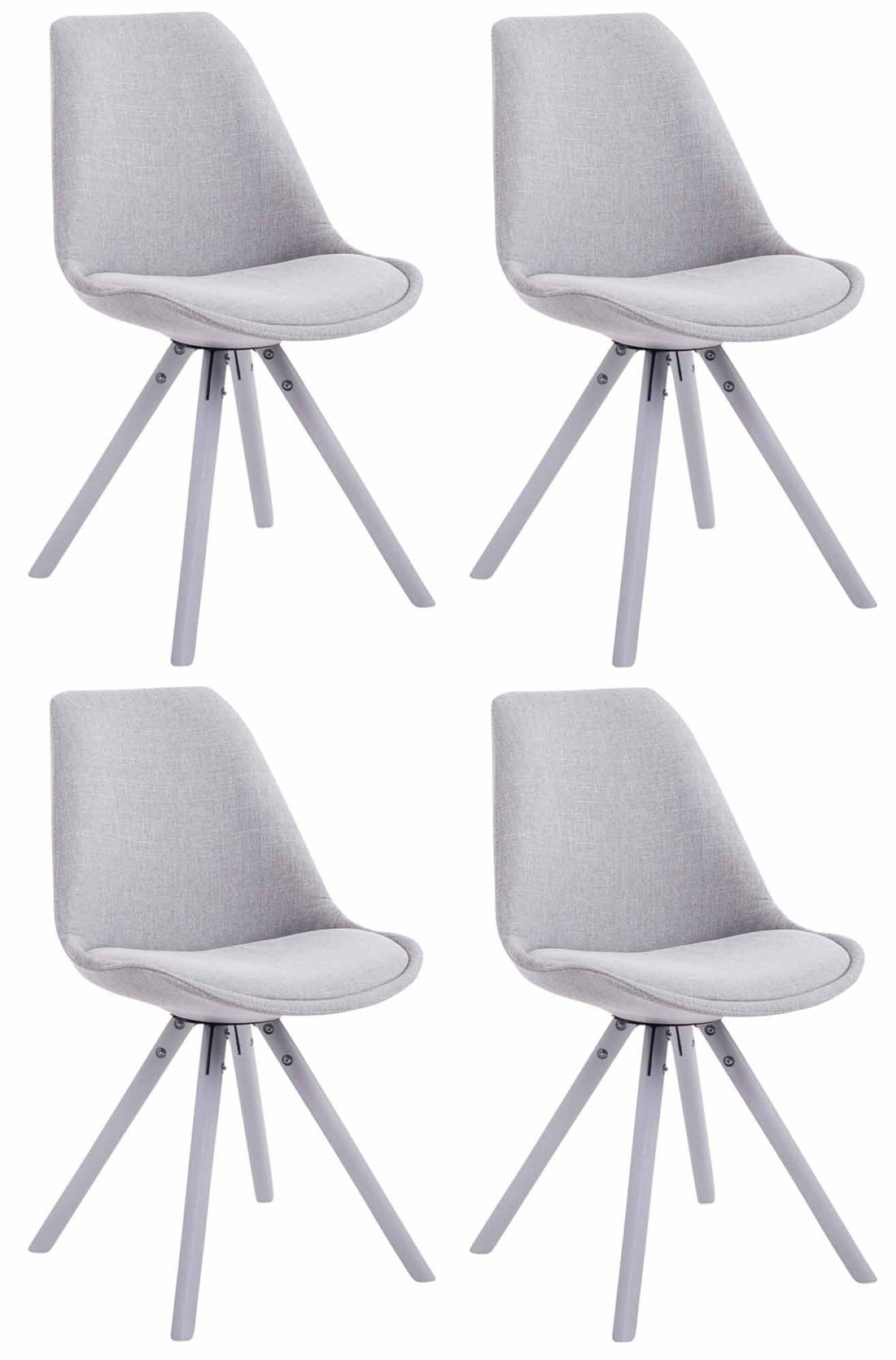 4er Set Besucherstühle Toulouse Stoff Rund