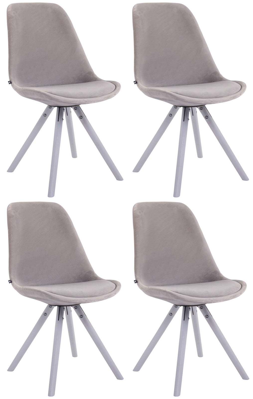 4er Set Stühle Toulouse Samt Rund