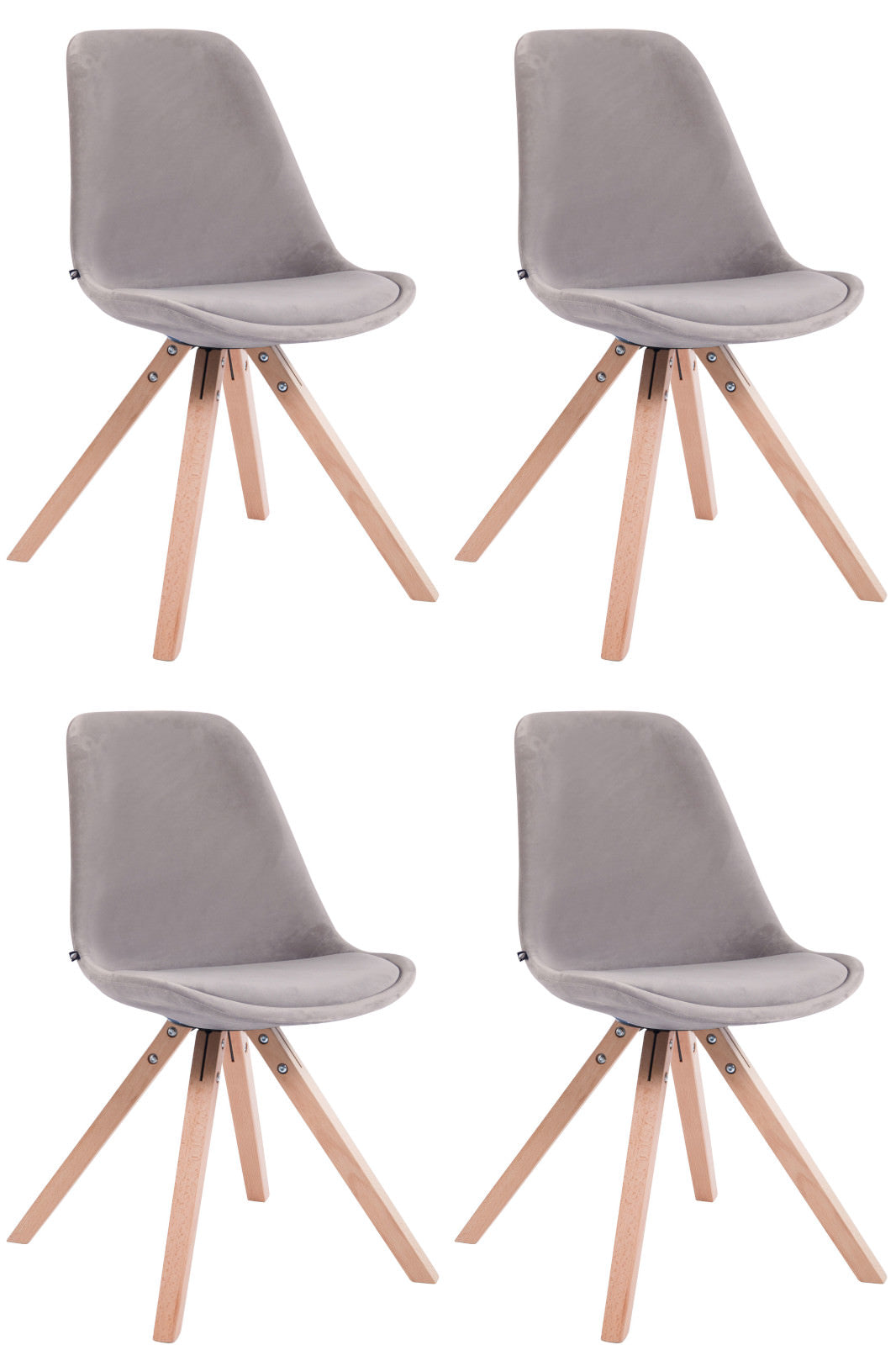 4er Set Stühle Toulouse Samt Square