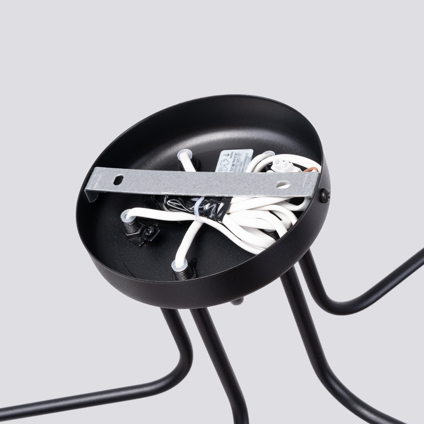 Kronleuchter Astral 5-flammig Schwarz Glas Kugel Modern