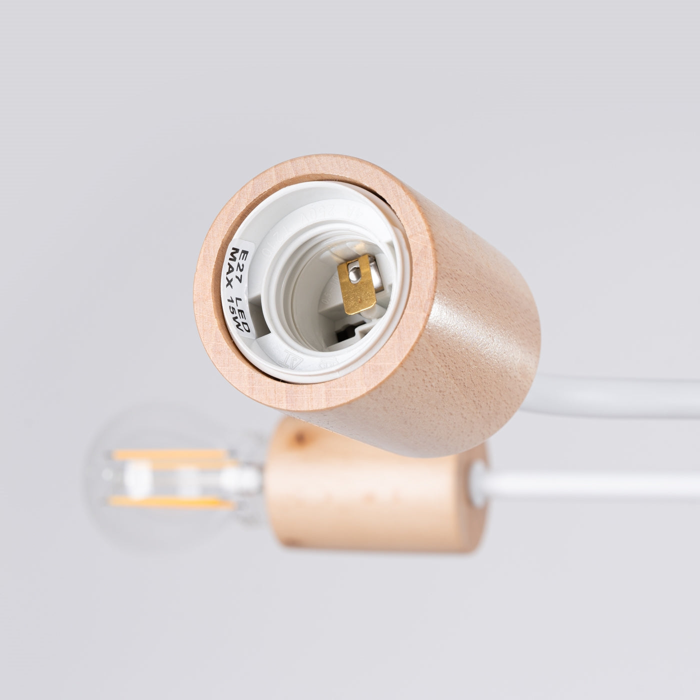 Kronleuchter Timbo 8 Flammig Weiß Holz Skandinavisches Design