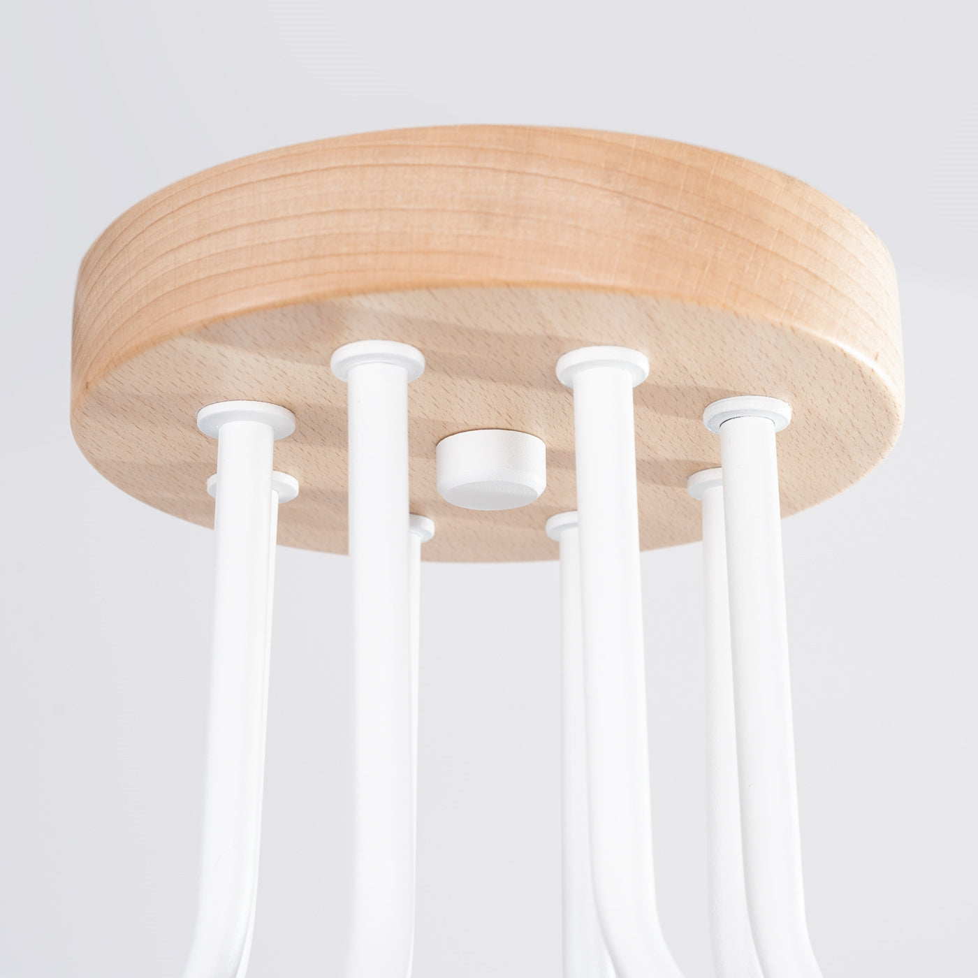 Kronleuchter Timbo 8 Flammig Weiß Holz Skandinavisches Design