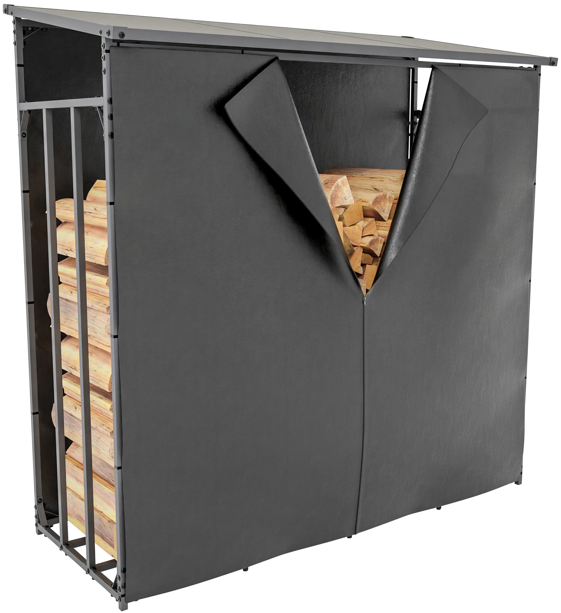Kaminholzunterstand Ruston Aluminium + Abdeckplane