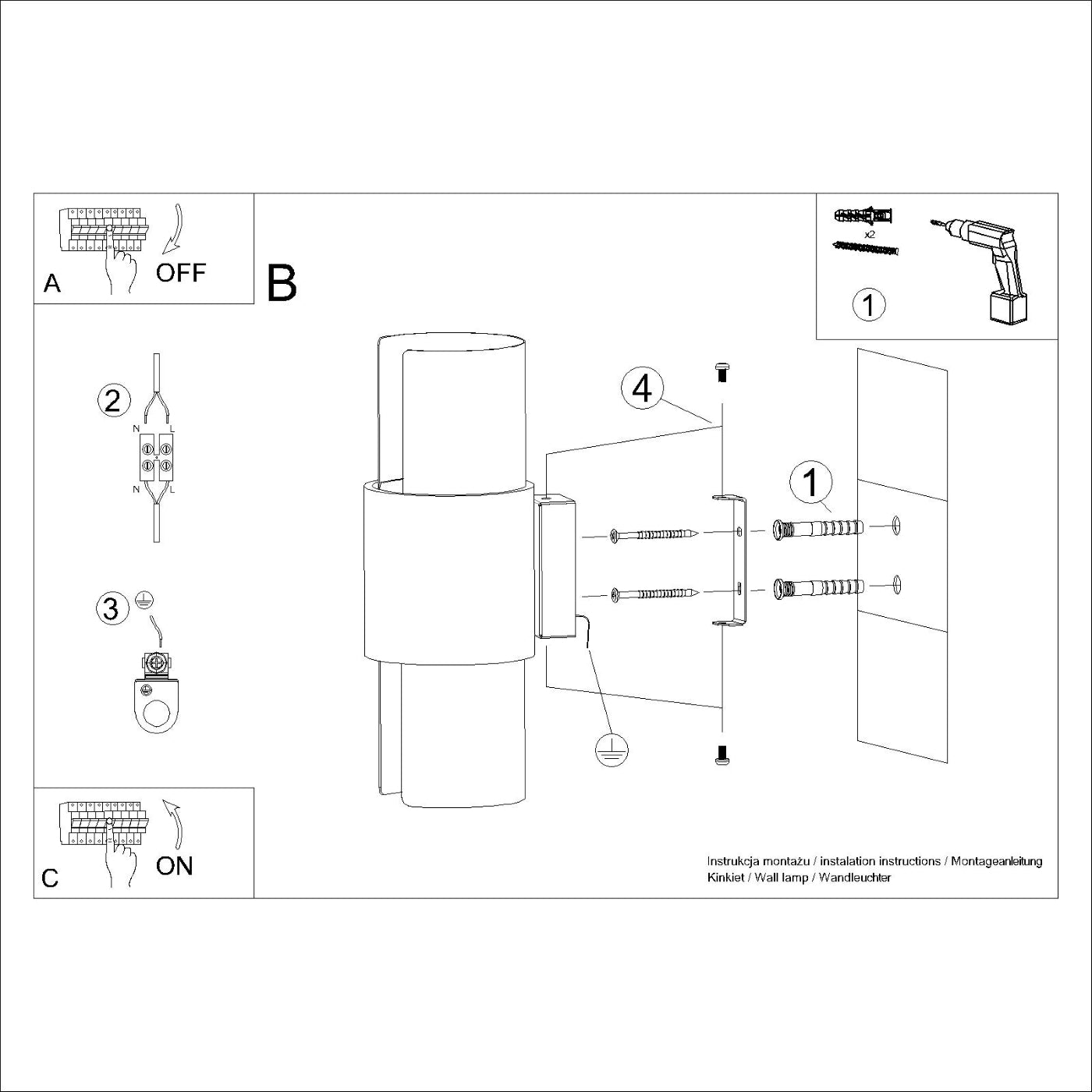 Wandleuchte Flash 2 Weiß