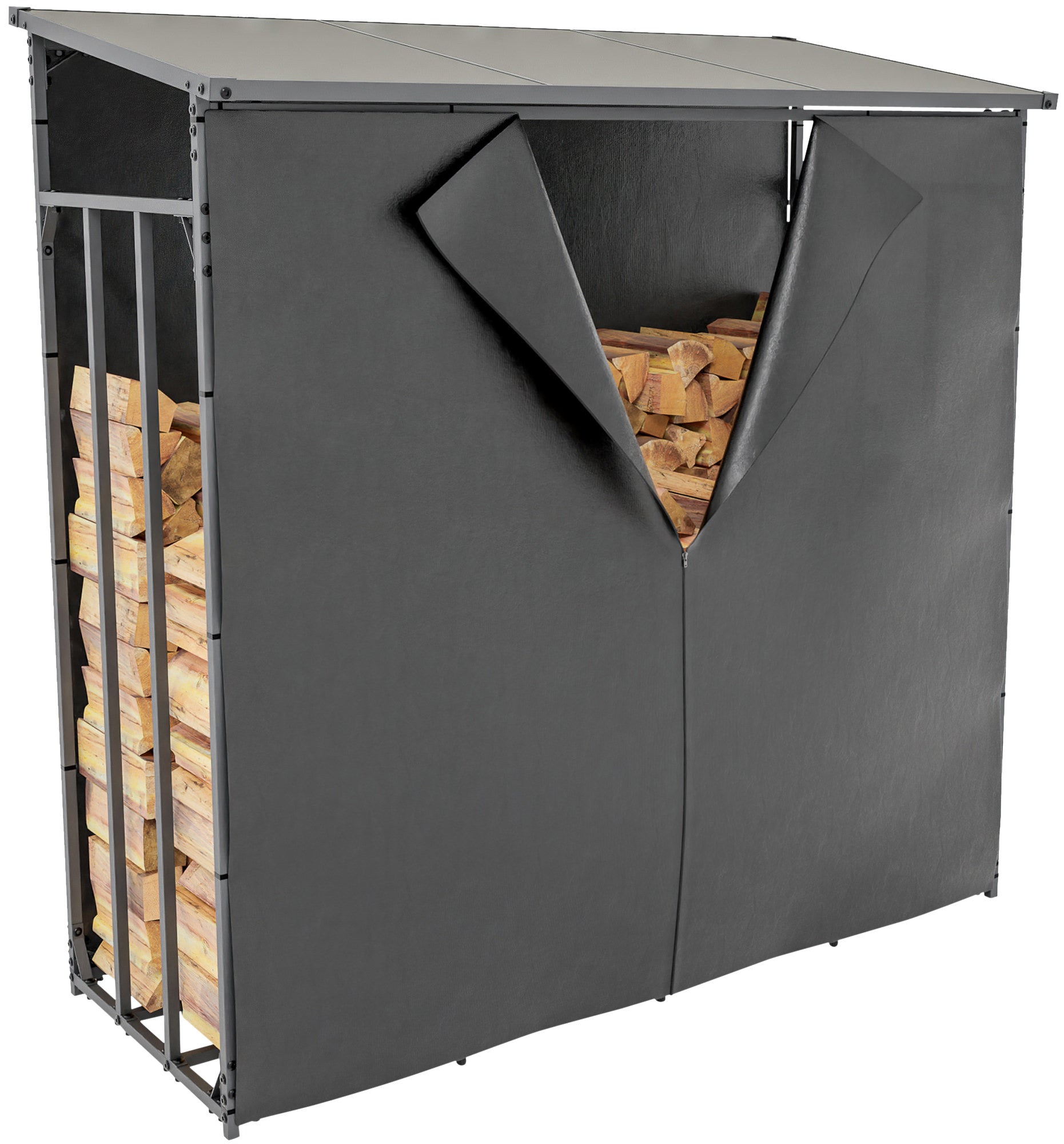 Kaminholzunterstand Ruston mit Abdeckplane