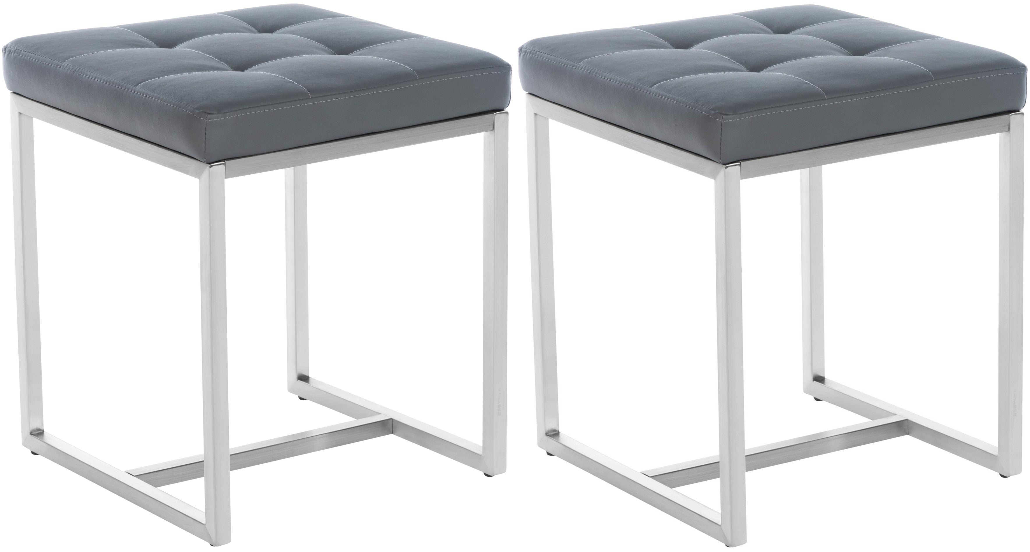 2er Set Edelstahl Sitzhocker Barci