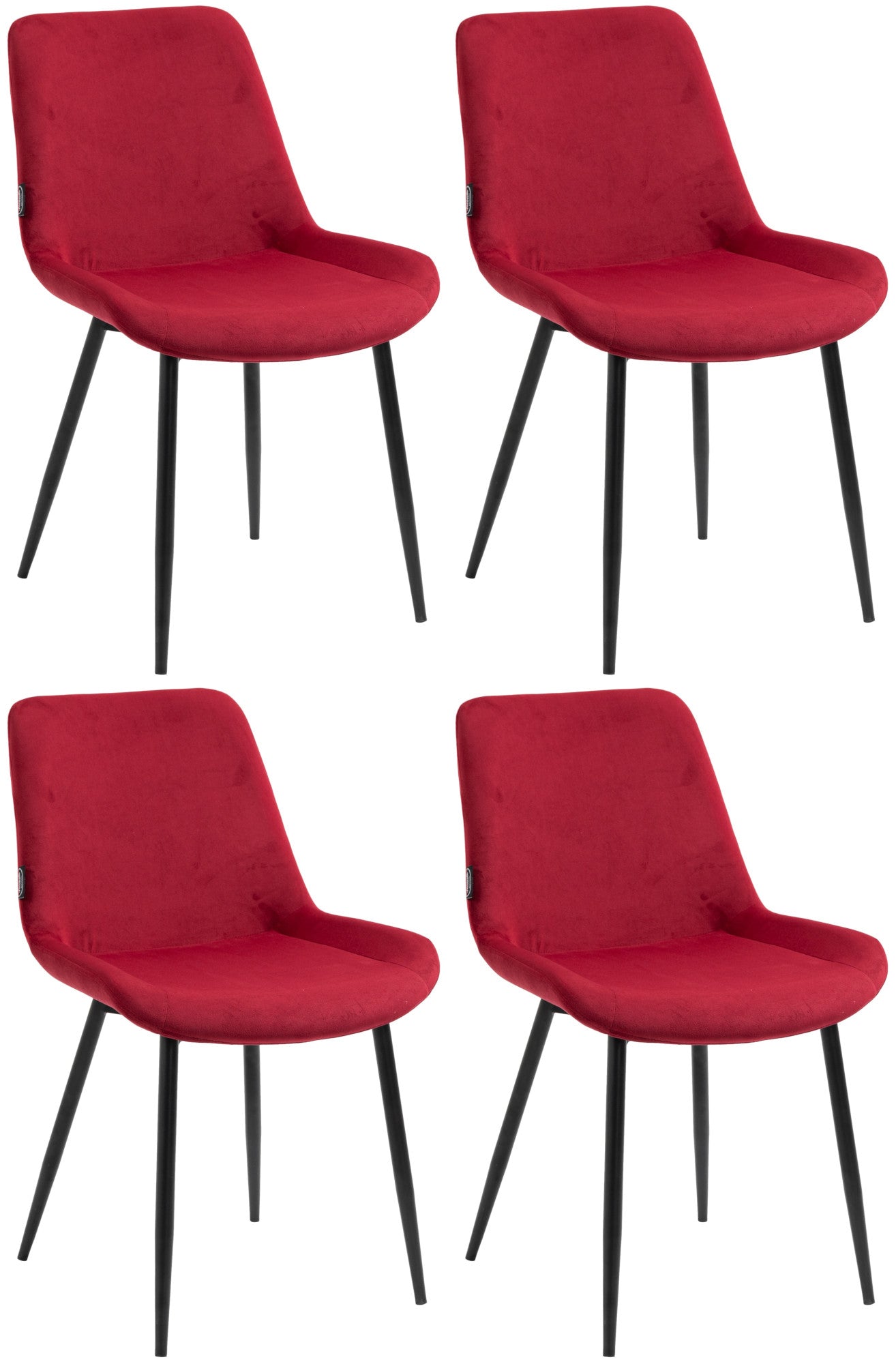 4er Set Esszimmerstühle Victoria Samt-Bezug