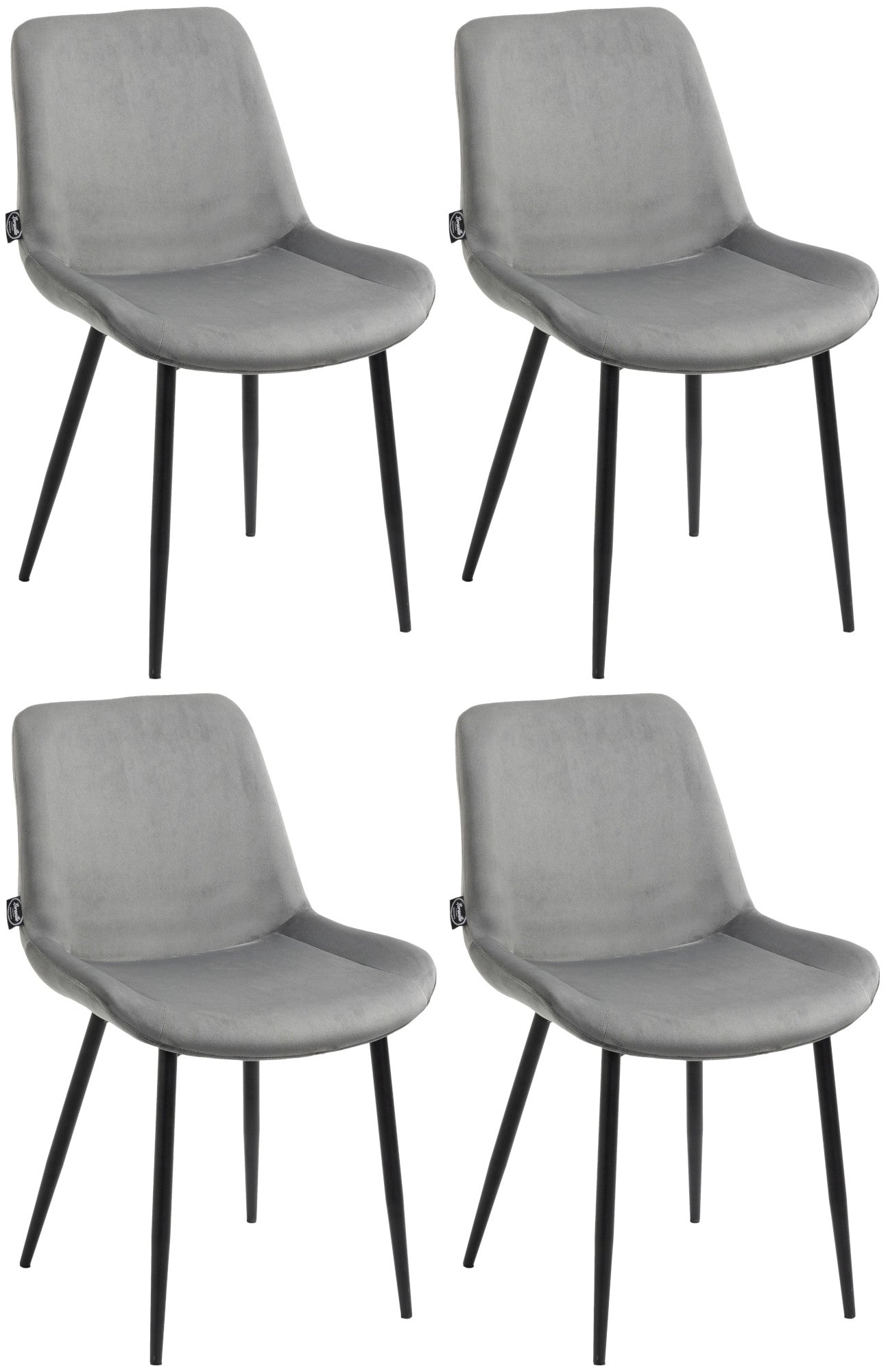 Set of 4 dining chairs Victoria velvet cover