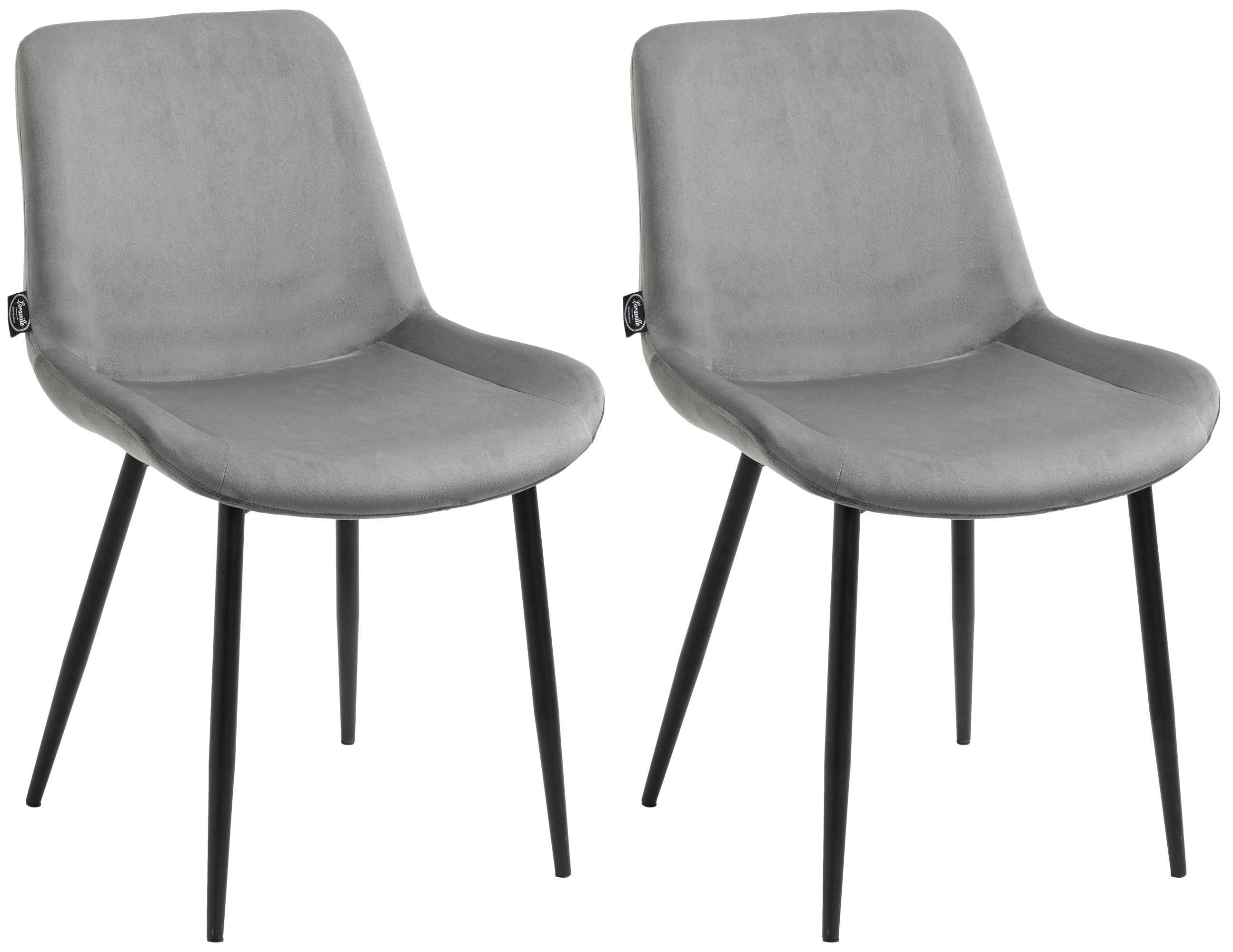 2er Set Esszimmerstühle Victoria Samt-Bezug