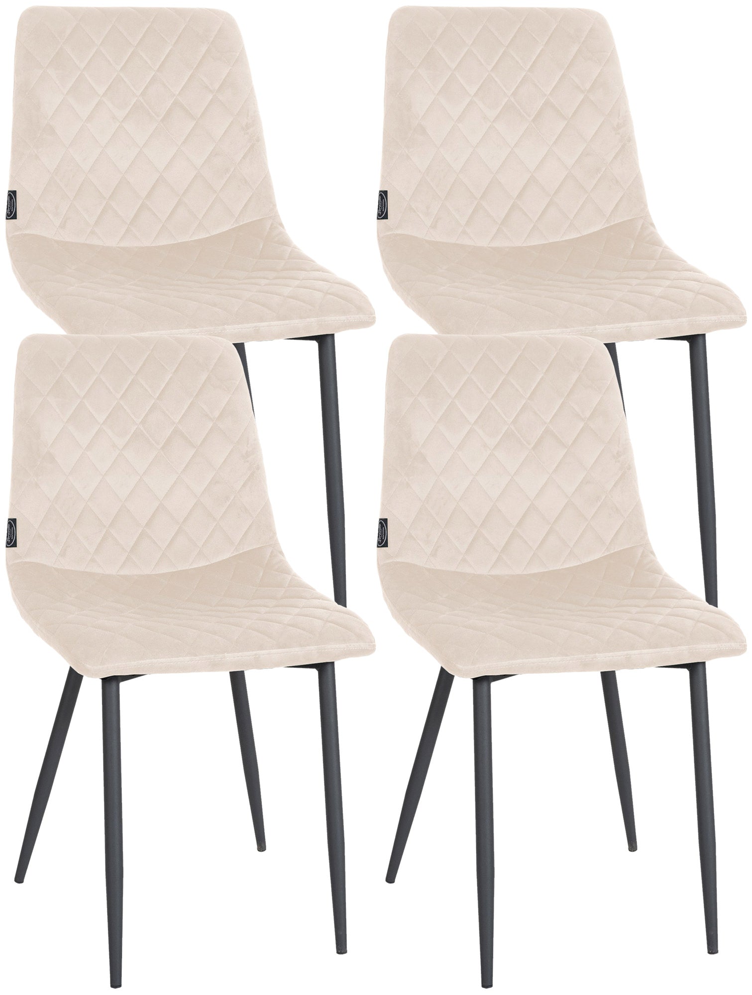 Set van 4 Telde fluwelen stoelen