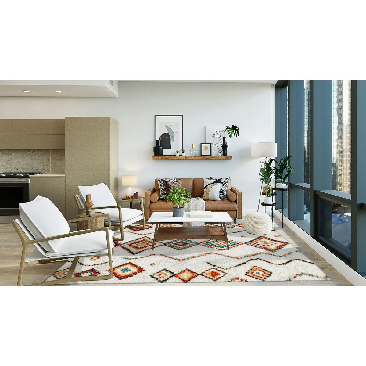 Dicker und bequemer Teppich im NATIVE-Ethno-Stil