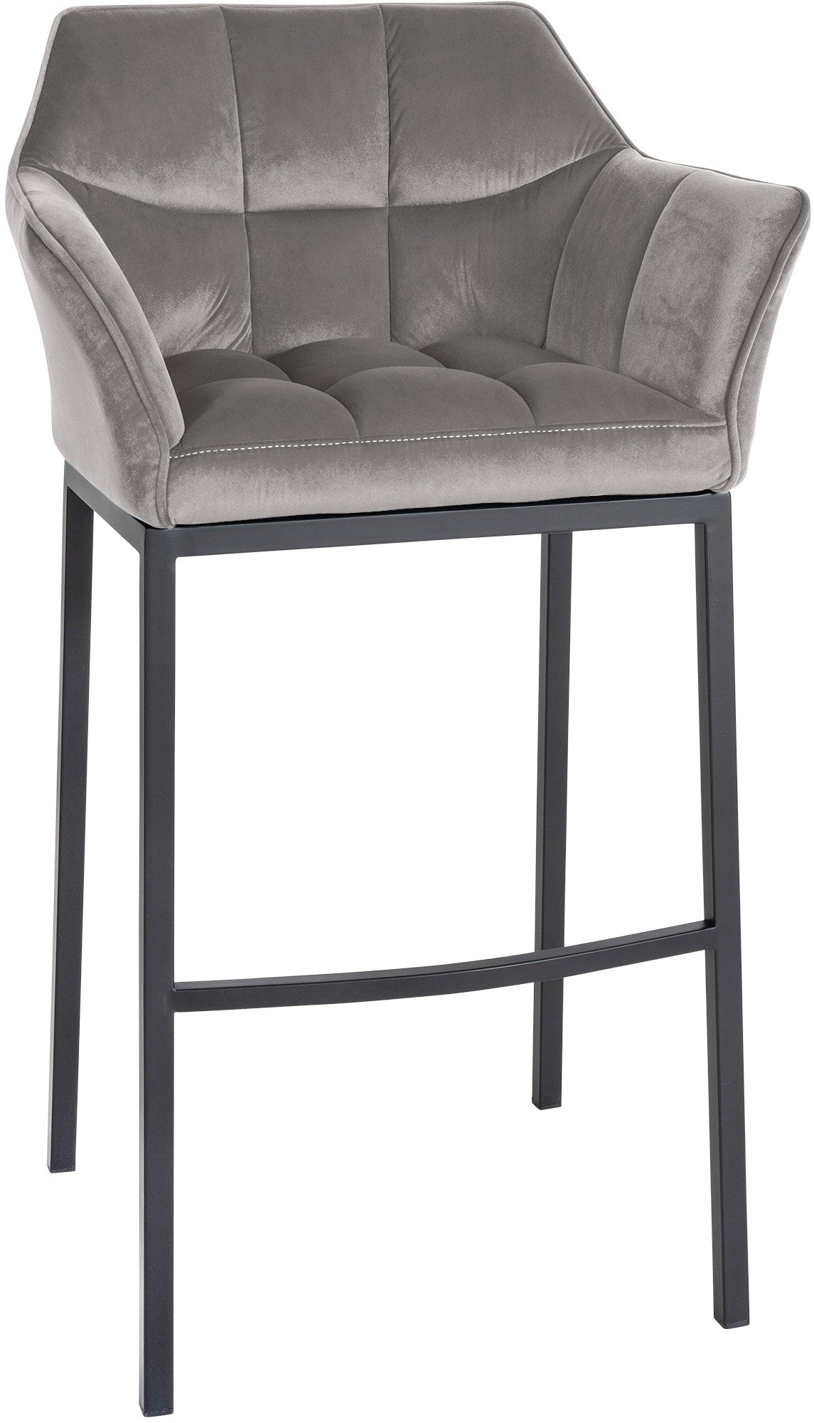 Damaso velvet bar stool with four-legged base