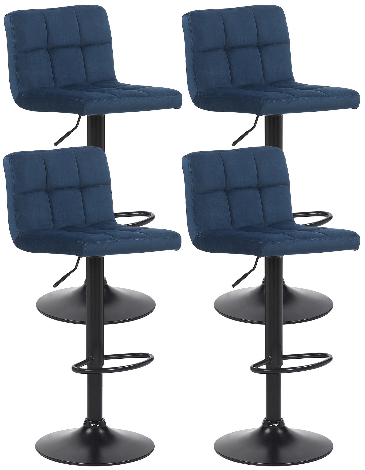 Set van 4 barkrukken Feni fluweel