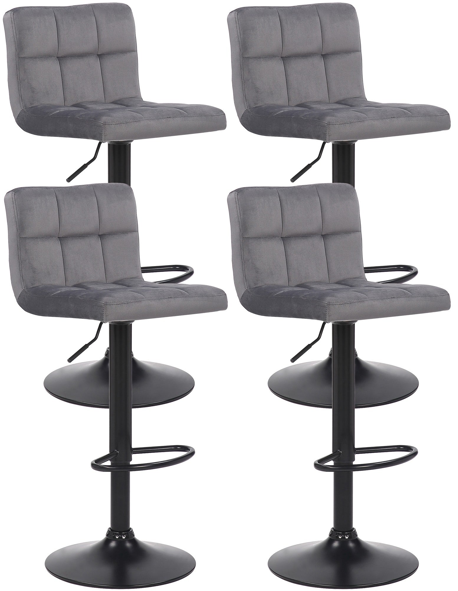 Set van 4 barkrukken Feni fluweel