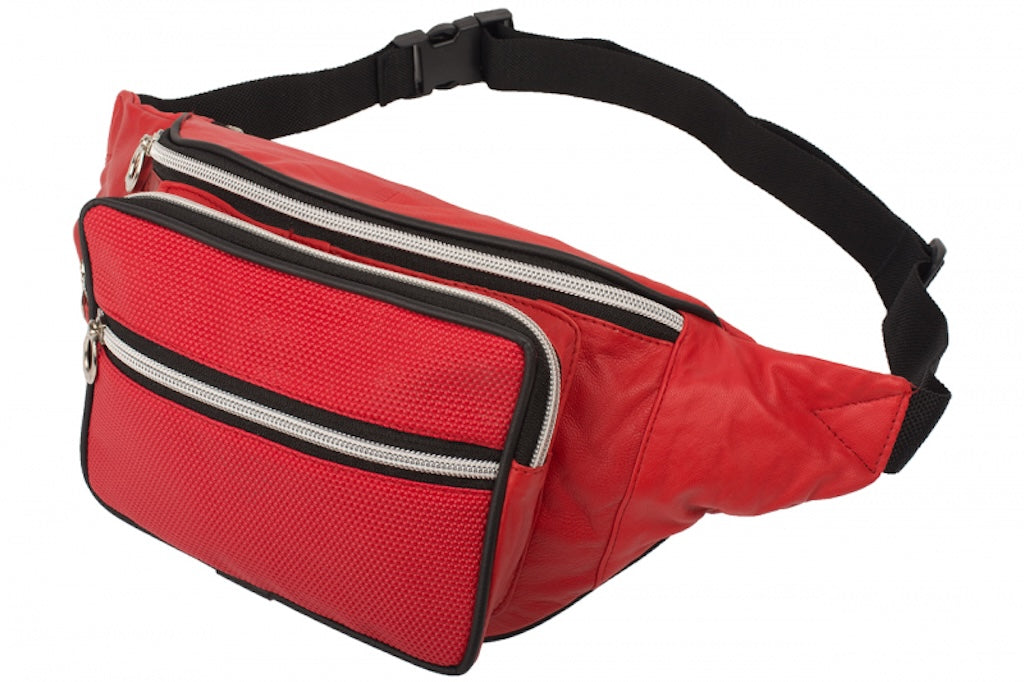 Bauchtasche Torino Echtleder Rot