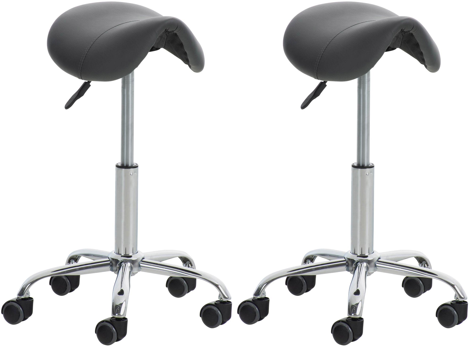 Set of 2 work stools Reno faux leather