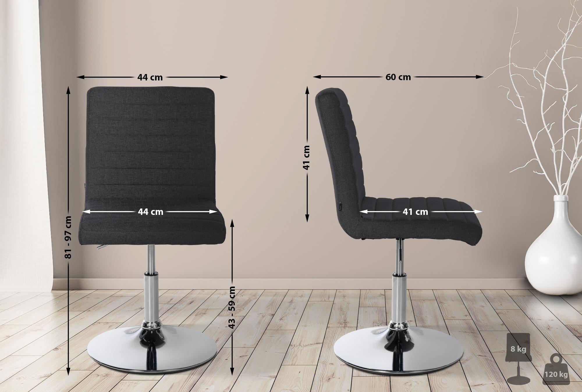 Set of 2 dining chairs Elvas fabric