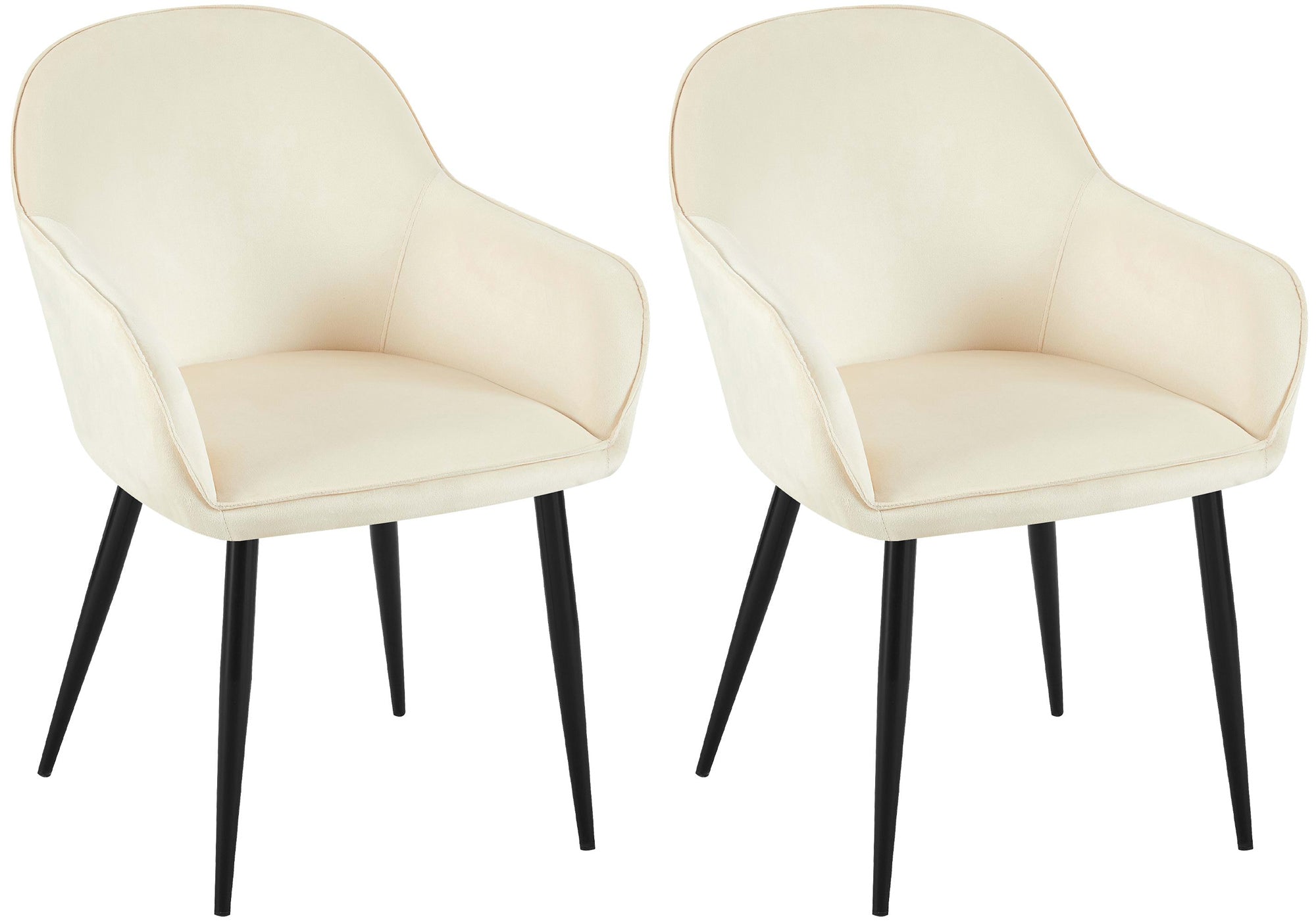 Set of 2 dining chairs Boise velvet