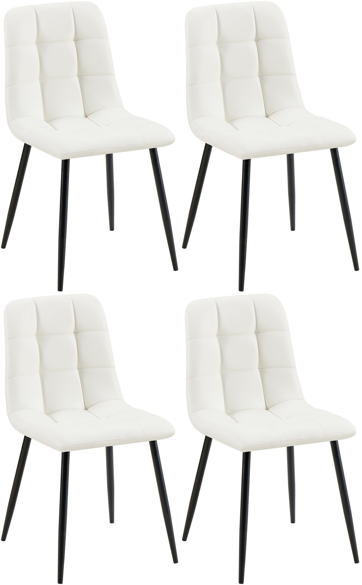 Set van 4 eetkamerstoelen Antibes kunstleer