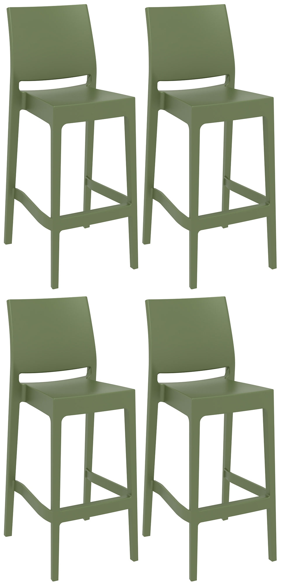 Set van 4 Maya kunststof barkrukken