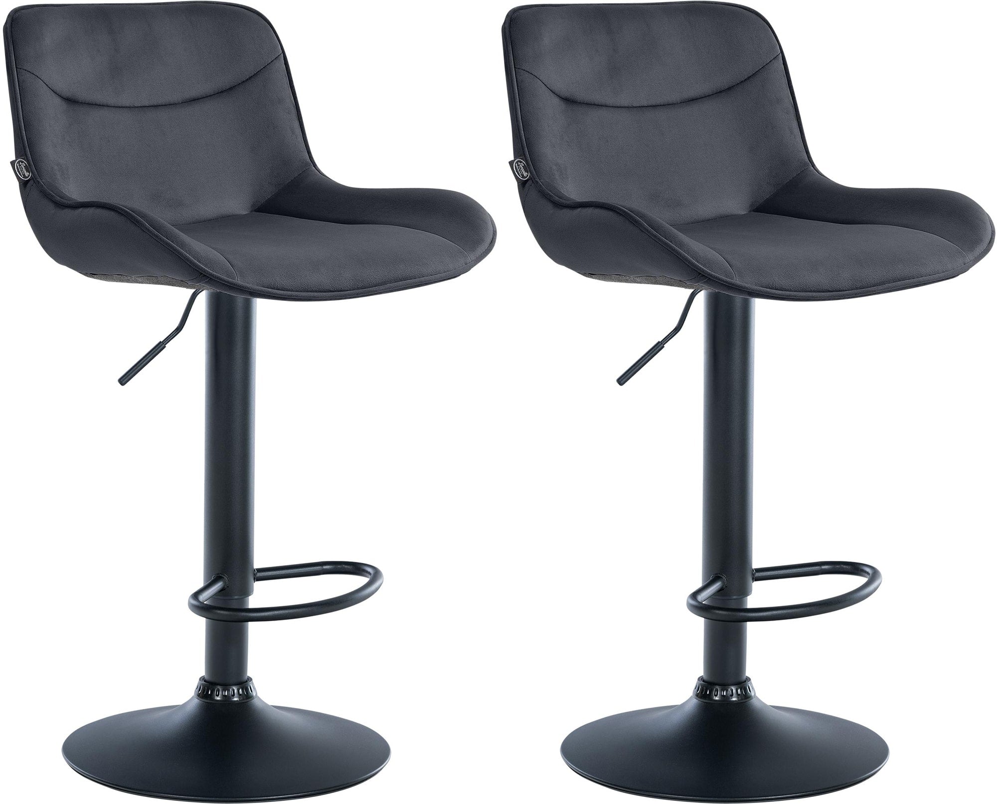 Set of 2 bar stools Vonore velvet