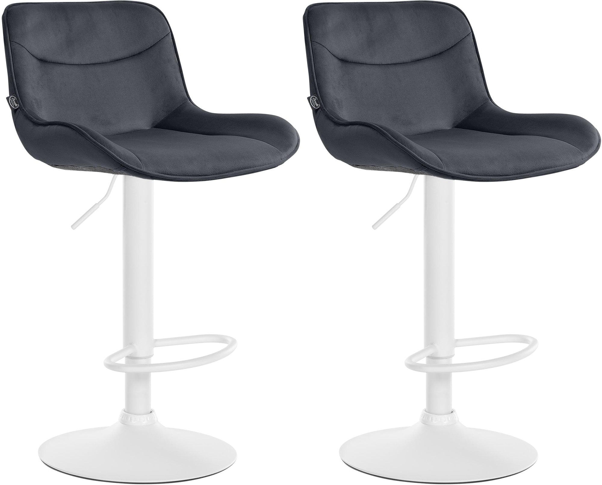 Set of 2 bar stools Vonore velvet