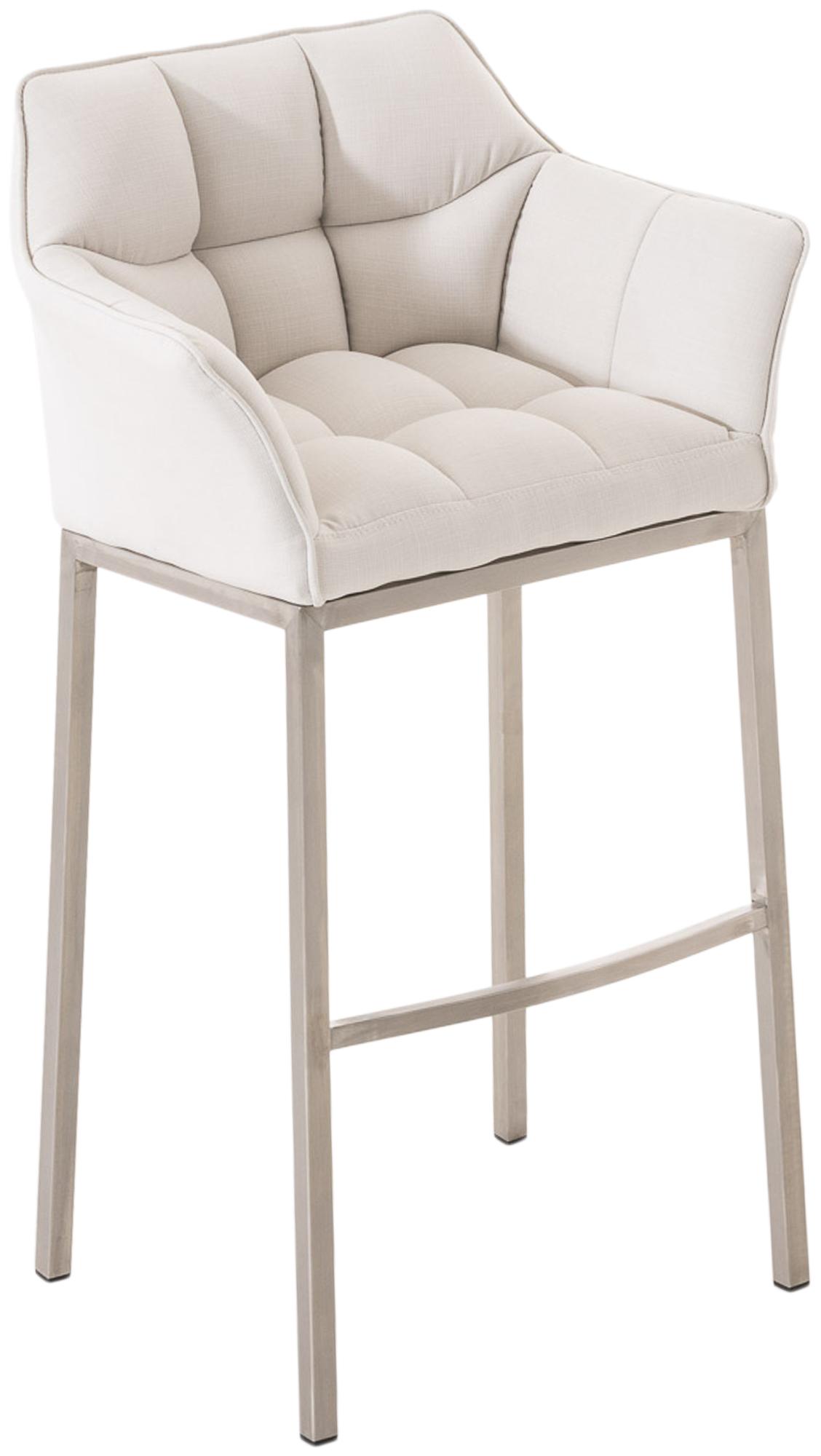 Damaso fabric bar stool with four-legged base
