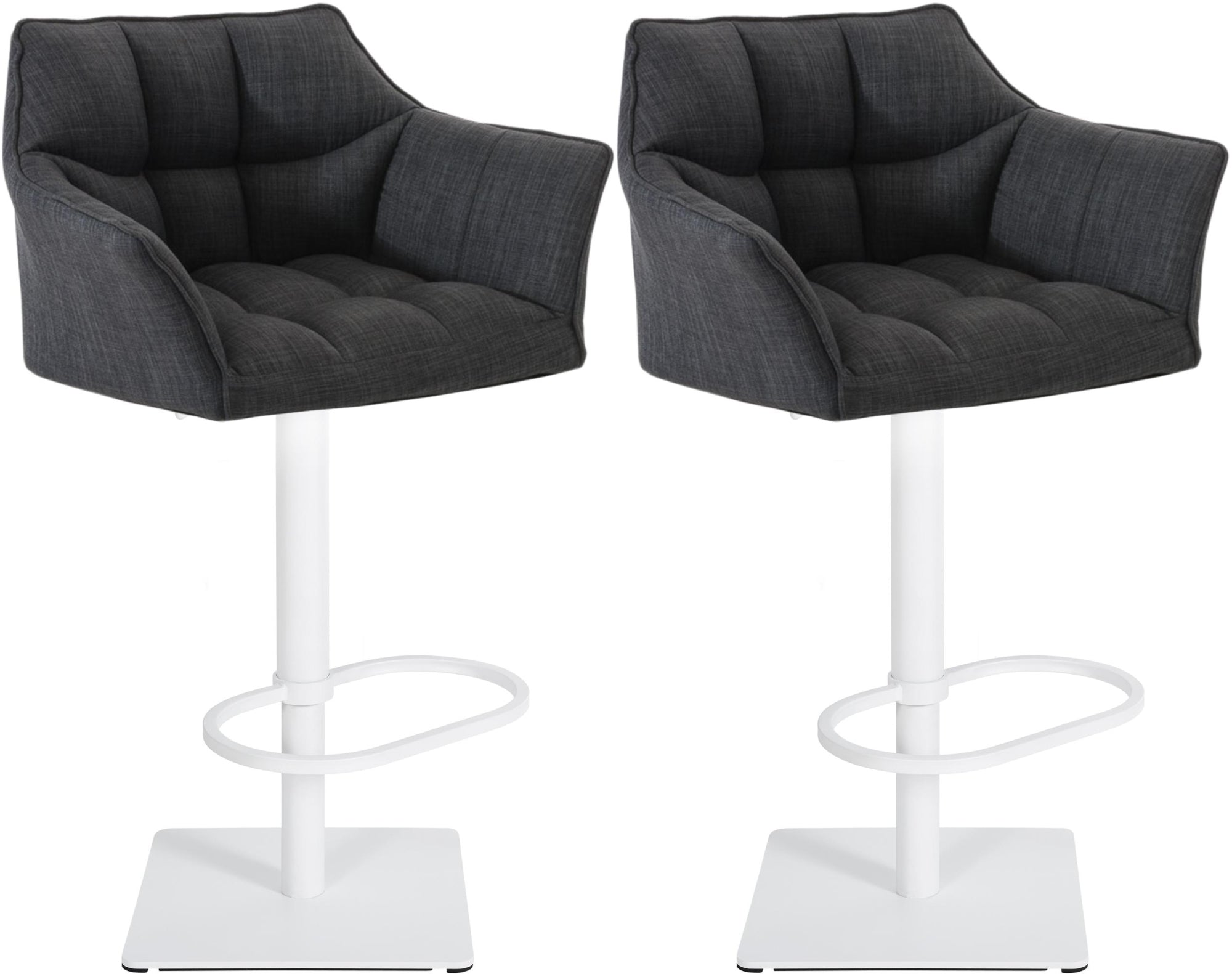 2er Set Barhocker Damaso Stoffbezug